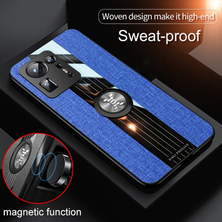 For Xiaomi Mi Mix 4 XINLI Stitching Cloth Texture TPU Phone Case with Ring Holder(Blue) - Xiaomi Cases by XINLI | Online Shopping UK | buy2fix