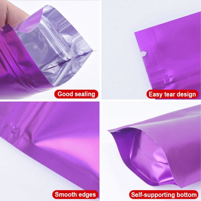 100 PCS/Set Matte Aluminum Foil Snack Stand-up Pouch, Size:9x13+3cm(Purple) - Preservation Supplies by buy2fix | Online Shopping UK | buy2fix