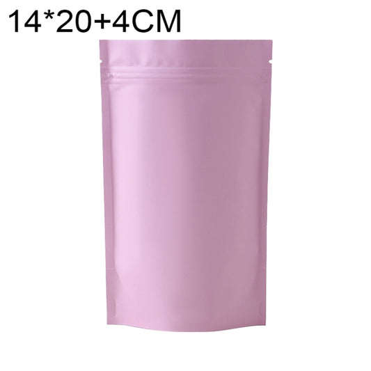 100 PCS/Set Matte Aluminum Foil Snack Stand-up Pouch, Size:14x20+4cm(Pink) - Preservation Supplies by buy2fix | Online Shopping UK | buy2fix