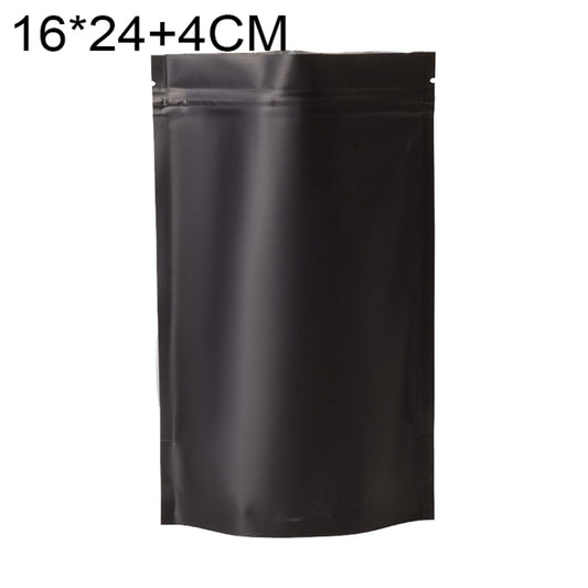 100 PCS/Set Matte Aluminum Foil Snack Stand-up Pouch, Size:16x24+4cm(Black) - Preservation Supplies by buy2fix | Online Shopping UK | buy2fix