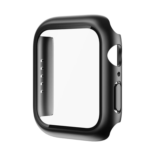 ROCK 2 in 1 PC Frame + Tempered Glass Protector Case For Apple Watch Series 9 / 8 / 7 45mm(Black) - Watch Cases by ROCK | Online Shopping UK | buy2fix