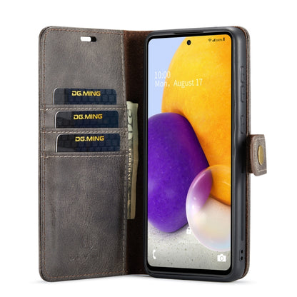 For Samsung Galaxy A73 5G DG.MING Crazy Horse Texture Detachable Magnetic Leather Phone Case(Grey) - Galaxy Phone Cases by DG.MING | Online Shopping UK | buy2fix