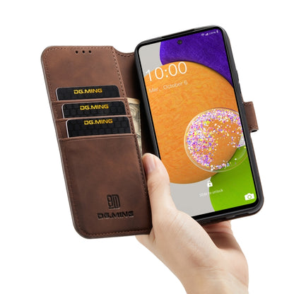 For Samsung Galaxy A53 5G DG.MING Retro Oil Side Horizontal Flip Leather Case with Holder & Card Slots & Wallet(Coffee) - Galaxy Phone Cases by DG.MING | Online Shopping UK | buy2fix