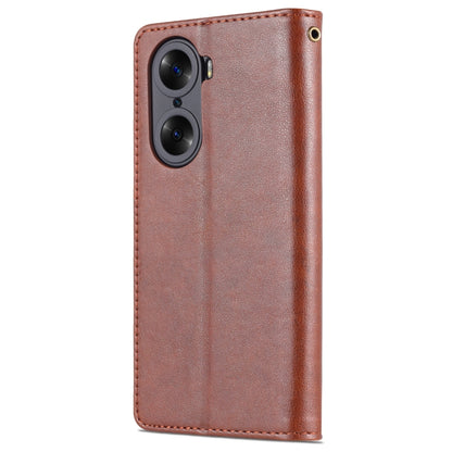 For Honor 60 Pro AZNS Sheepskin Texture Flip Leather Phone Case(Brown) - Honor Cases by AZNS | Online Shopping UK | buy2fix