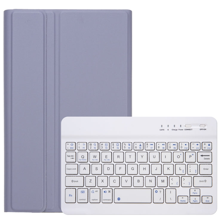 A220 Candy Color TPU Detachable Bluetooth Keyboard Leather Case with Bracket For Samsung Galaxy Tab A7 Lite 8.7 T220 / T225(Purple) - Samsung Keyboard by buy2fix | Online Shopping UK | buy2fix