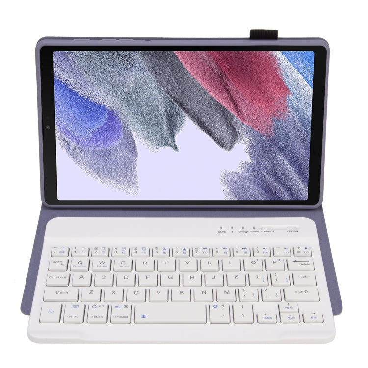A220 Candy Color TPU Detachable Bluetooth Keyboard Leather Case with Bracket For Samsung Galaxy Tab A7 Lite 8.7 T220 / T225(Purple) - Samsung Keyboard by buy2fix | Online Shopping UK | buy2fix