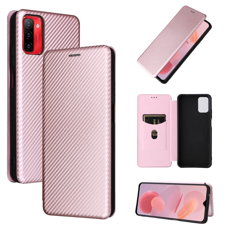 For Ulefone Note 12P Carbon Fiber Texture Horizontal Flip PU Phone Case(Pink) - Ulefone Cases by buy2fix | Online Shopping UK | buy2fix