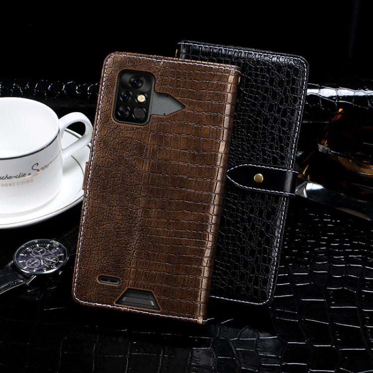 For Umidigi Bison Pro idewei Crocodile Texture Leather Phone Case(Black) - More Brand by idewei | Online Shopping UK | buy2fix