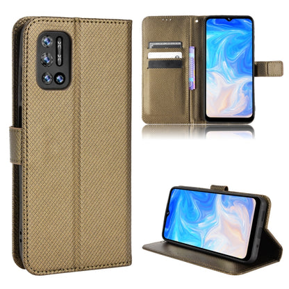 For DOOGEE N40 Pro Diamond Texture Leather Phone Case(Brown) - Doogee Cases by buy2fix | Online Shopping UK | buy2fix