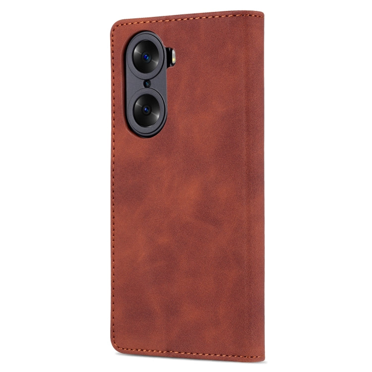 For Honor 60 Pro AZNS Skin Feel Calf Texture Horizontal Flip Leather Phone Case(Brown) - Honor Cases by AZNS | Online Shopping UK | buy2fix