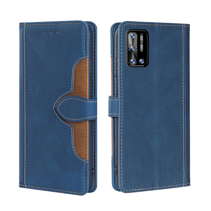 For Doogee N40 Pro Skin Feel Straw Hat Magnetic Buckle Leather Phone Case(Blue) - Doogee Cases by buy2fix | Online Shopping UK | buy2fix