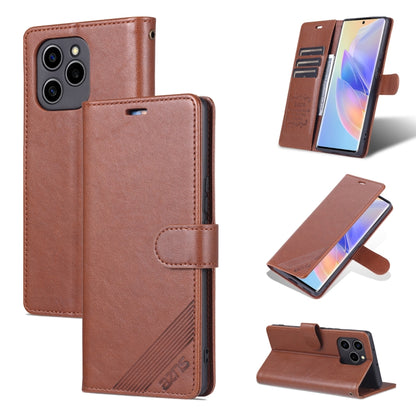 For Honor 60 SE AZNS Sheepskin Texture Flip Leather Phone Case(Brown) - Honor Cases by AZNS | Online Shopping UK | buy2fix