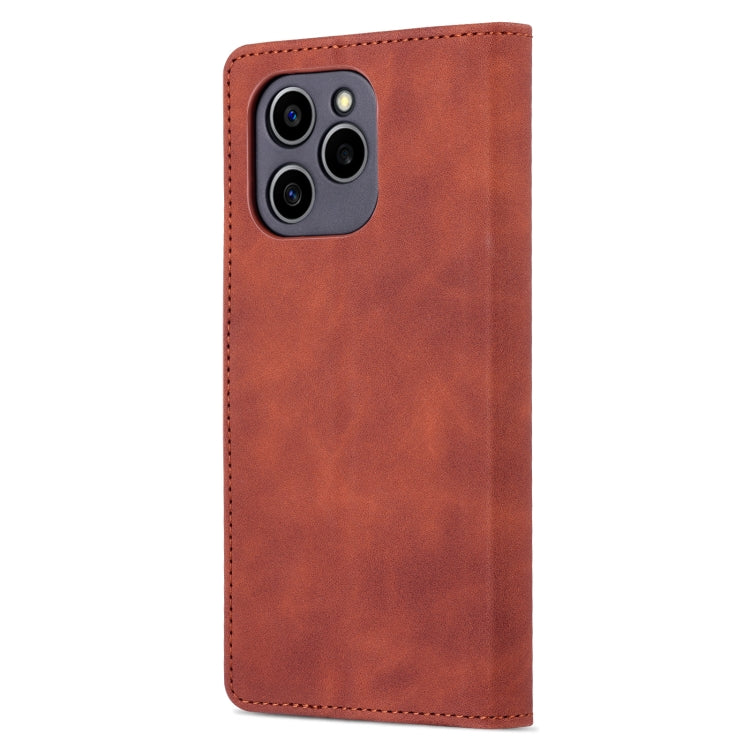 For Honor 60 SE AZNS Skin Feel Calf Texture Horizontal Flip Leather Phone Case(Brown) - Honor Cases by AZNS | Online Shopping UK | buy2fix