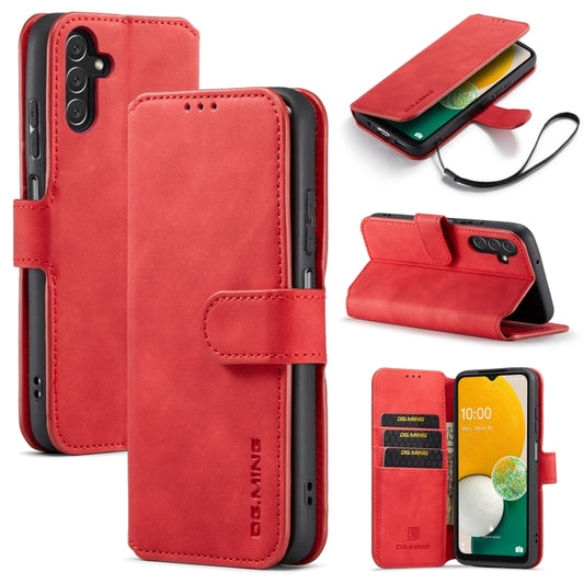 For Samsung Galaxy A13 5G DG.MING Retro Oil Edge Flip Leather Phone Case(Red) - Galaxy Phone Cases by DG.MING | Online Shopping UK | buy2fix