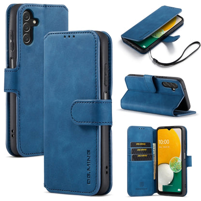 For Samsung Galaxy A13 5G DG.MING Retro Oil Edge Flip Leather Phone Case(Blue) - Galaxy Phone Cases by DG.MING | Online Shopping UK | buy2fix