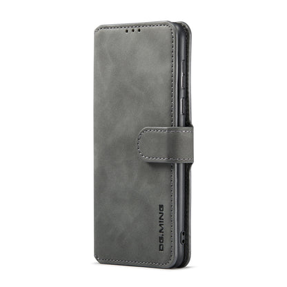 For Samsung Galaxy A73 5G DG.MING Retro Oil Edge Flip Leather Phone Case(Grey) - Galaxy Phone Cases by DG.MING | Online Shopping UK | buy2fix