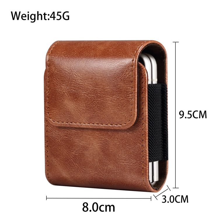 Universal Folding Mobile Phone Waist-mounted Leather Case(Brown) - Universal Leather Case by buy2fix | Online Shopping UK | buy2fix