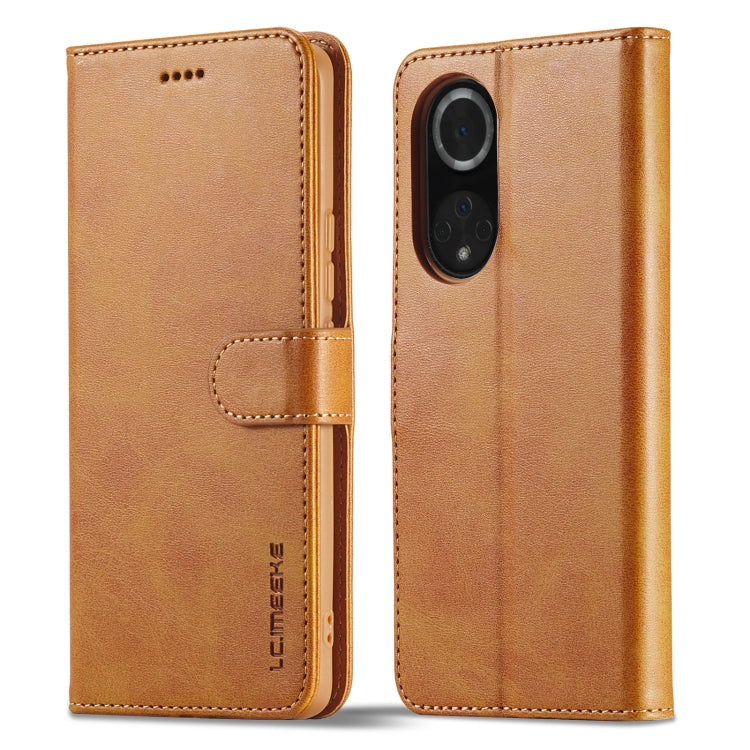 For Honor 50 / nova 9 LC.IMEEKE Calf Texture Leather Phone Case(Brown) - Honor Cases by LC.IMEEKE | Online Shopping UK | buy2fix