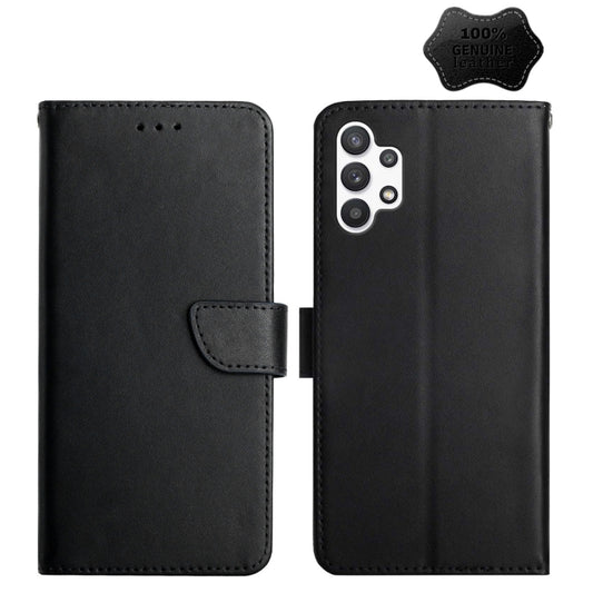 For Samsung Galaxy A32 5G Genuine Leather Fingerprint-proof Horizontal Flip Phone Case(Black) - Galaxy Phone Cases by buy2fix | Online Shopping UK | buy2fix