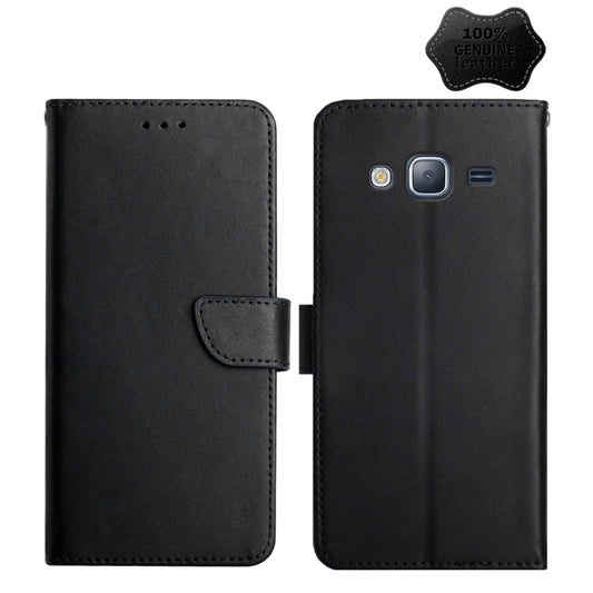 For Samsung Galaxy J2 Prime Genuine Leather Fingerprint-proof Horizontal Flip Phone Case(Black) - Galaxy Phone Cases by buy2fix | Online Shopping UK | buy2fix