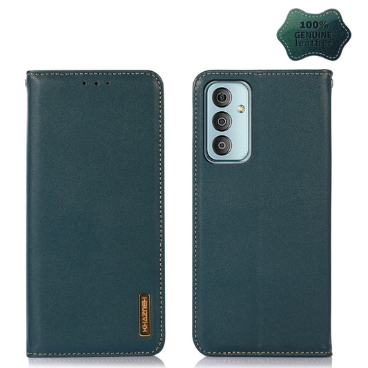 For Samsung Galaxy F23 5G / M23 KHAZNEH Nappa Top Layer Cowhide Leather Phone Case(Green) - Galaxy Phone Cases by buy2fix | Online Shopping UK | buy2fix