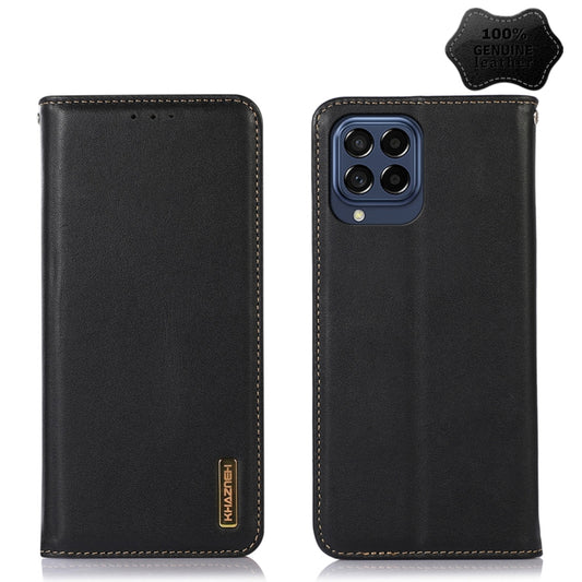 For Samsung Galaxy M53 5G KHAZNEH Nappa Top Layer Cowhide Leather Phone Case(Black) - Galaxy Phone Cases by buy2fix | Online Shopping UK | buy2fix