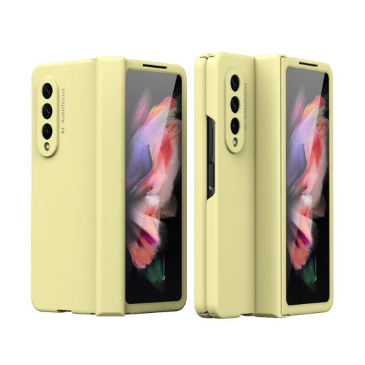 For Samsung Galaxy Z Fold3 5G 360 Full Body Hinge Flip Phone Case(Yellow) - Galaxy Phone Cases by buy2fix | Online Shopping UK | buy2fix