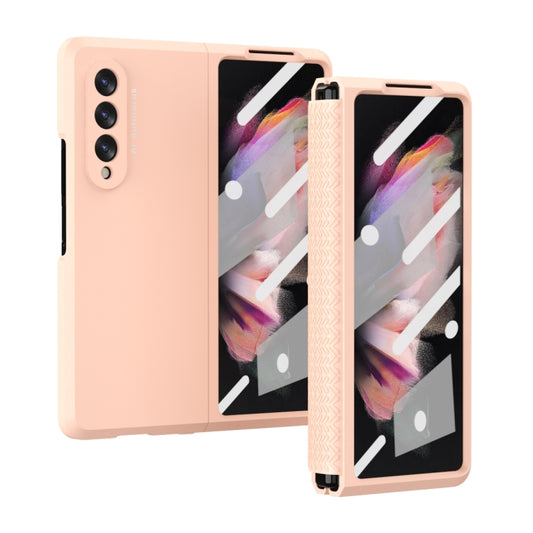 For Samsung Galaxy Z Fold3 5G 360 Full Body TPU Hinge Flip Phone Case(Pink) - Galaxy Phone Cases by buy2fix | Online Shopping UK | buy2fix