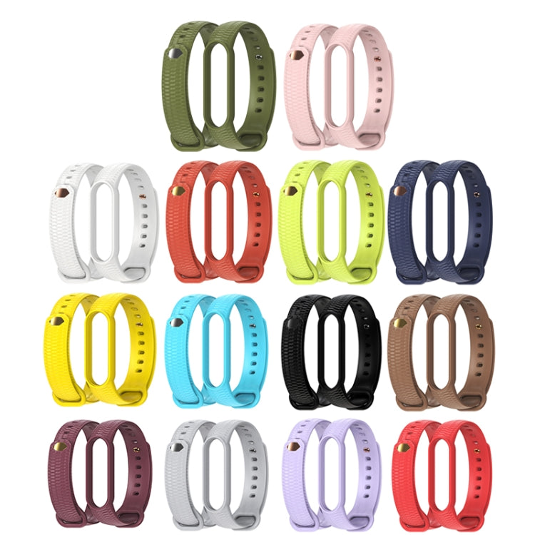 For Xiaomi Mi Band 5/6/7 Mijobs Solid Color Honeycomb Silicone Watch Band(Coffee) - Watch Bands by MIJOBS | Online Shopping UK | buy2fix