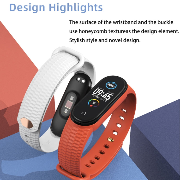 For Xiaomi Mi Band 5/6/7 Mijobs Solid Color Honeycomb Silicone Watch Band(Wine Red) - Watch Bands by MIJOBS | Online Shopping UK | buy2fix