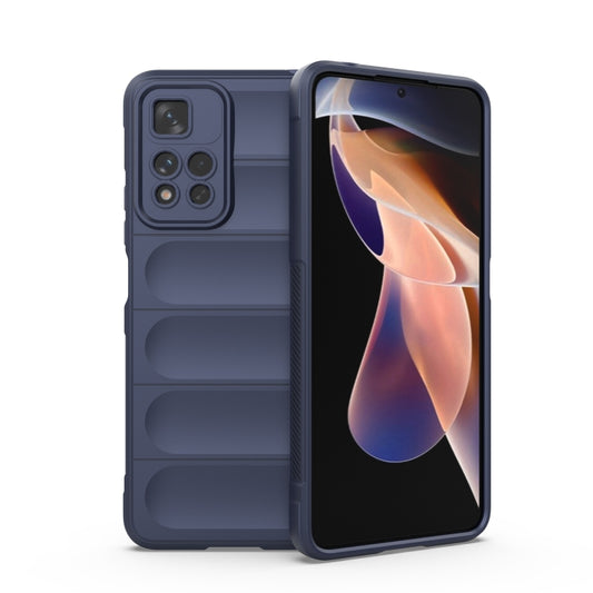 For Xiaomi Redmi Note 11 Pro 5G Chinese Magic Shield TPU + Flannel Phone Case(Dark Blue) - Xiaomi Cases by buy2fix | Online Shopping UK | buy2fix