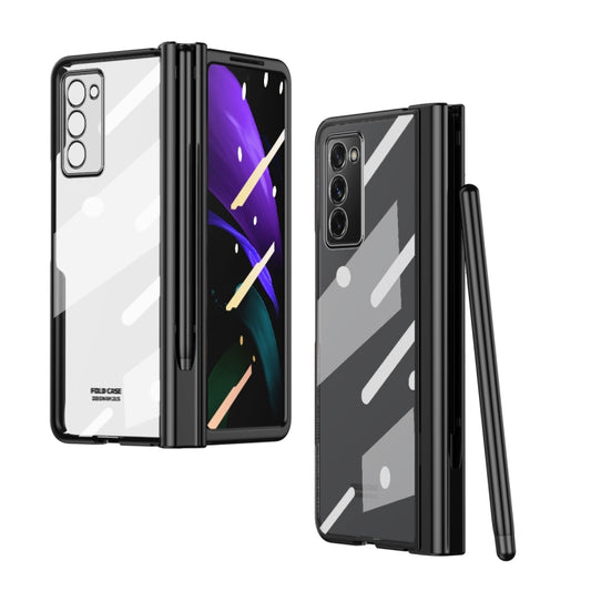 For Samsung Galaxy Z Fold2 5G Full Body Electroplating Hinge Phone Case with Stylus(Black) - Galaxy Phone Cases by buy2fix | Online Shopping UK | buy2fix