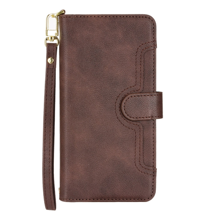 For Doogee S86 / S86 Pro Litchi Texture Zipper Leather Phone Case(Brown) - Doogee Cases by buy2fix | Online Shopping UK | buy2fix