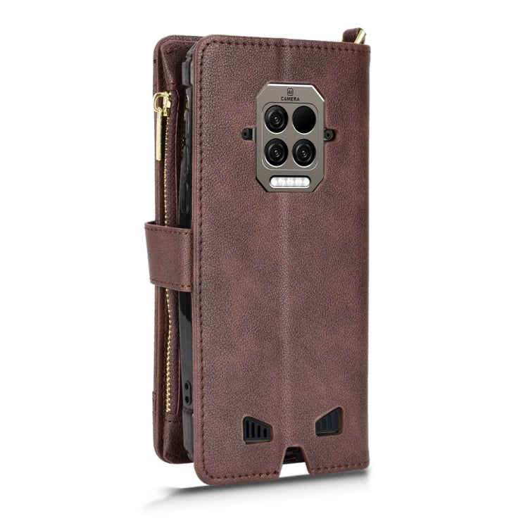 For Doogee S86 / S86 Pro Litchi Texture Zipper Leather Phone Case(Brown) - Doogee Cases by buy2fix | Online Shopping UK | buy2fix