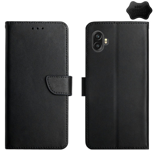 For Samsung Galaxy Xcover6 Pro Genuine Leather Fingerprint-proof Horizontal Flip Phone Case(Black) - Galaxy Phone Cases by buy2fix | Online Shopping UK | buy2fix