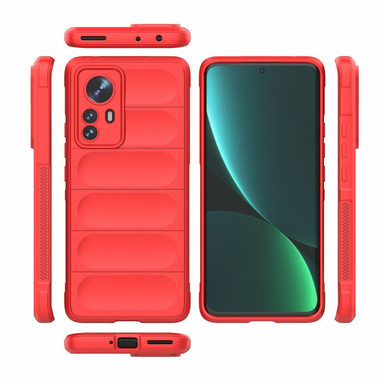 For Xiaomi 12 Pro Magic Shield TPU + Flannel Phone Case(Red) - Xiaomi Cases by buy2fix | Online Shopping UK | buy2fix