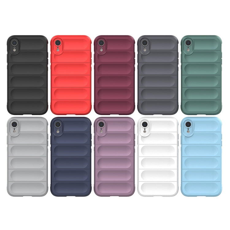 For iPhone XR Magic Shield TPU + Flannel Phone Case(Wine Red) - More iPhone Cases by buy2fix | Online Shopping UK | buy2fix