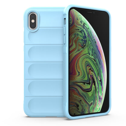 For iPhone X / XS Magic Shield TPU + Flannel Phone Case(Light Blue) - More iPhone Cases by buy2fix | Online Shopping UK | buy2fix