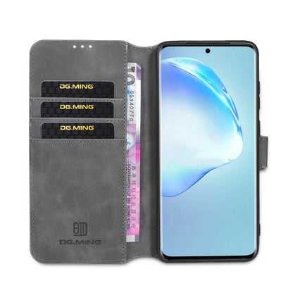 For Galaxy S20+ DG.MING Retro Oil Side Horizontal Flip Case with Holder & Card Slots & Wallet(Grey) - Galaxy Phone Cases by DG.MING | Online Shopping UK | buy2fix