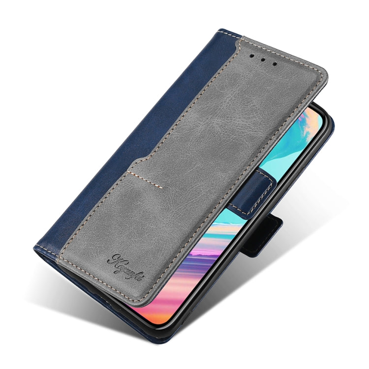 For Ulefone Note 12P Contrast Color Side Buckle Leather Phone Case(Blue + Grey) - Ulefone Cases by buy2fix | Online Shopping UK | buy2fix