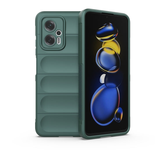 For Xiaomi Redmi Note 11T Pro Magic Shield TPU + Flannel Phone Case(Green) - Xiaomi Cases by buy2fix | Online Shopping UK | buy2fix