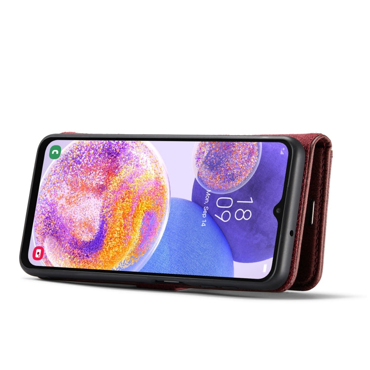 For Samsung Galaxy A23 5G DG.MING Crazy Horse Texture Detachable Magnetic Leather Phone Case(Red) - Galaxy Phone Cases by DG.MING | Online Shopping UK | buy2fix