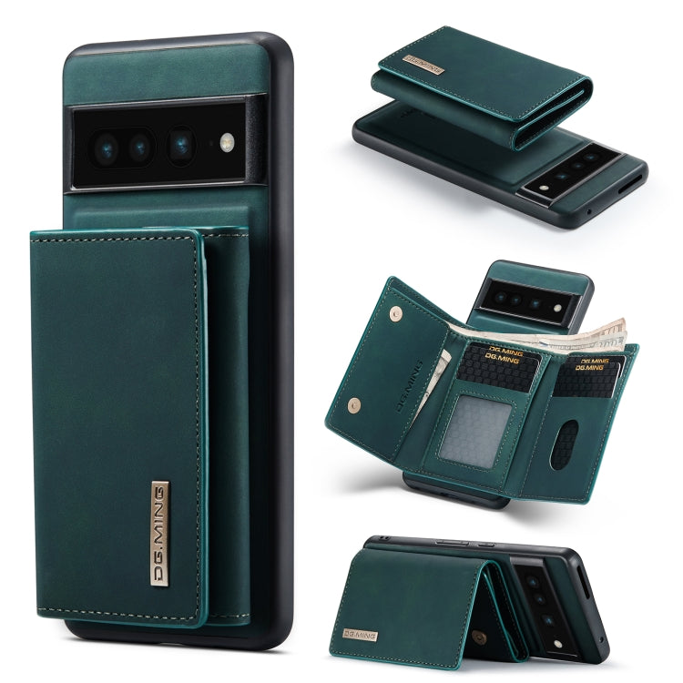 For Google Pixel 7 Pro 5G DG.MING M1 Series 3-Fold Multi Card Wallet + Magnetic Phone Case(Green) - Google Cases by DG.MING | Online Shopping UK | buy2fix