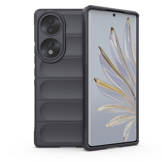 For Honor 70 5G Magic Shield TPU + Flannel Phone Case(Dark Grey) - Honor Cases by buy2fix | Online Shopping UK | buy2fix