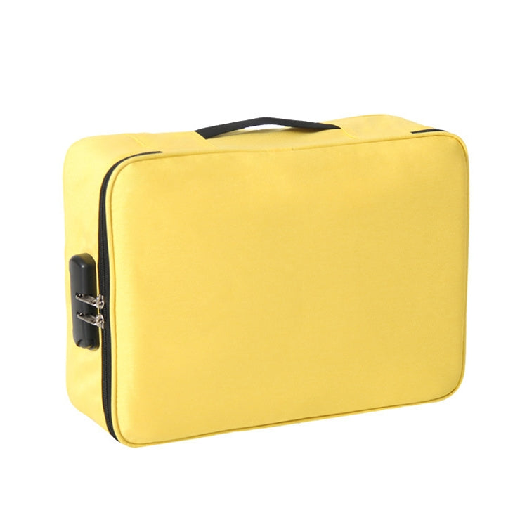 Large Capacity Multi-layers Foldable Fabric Document Storage Bag, Specification:Three Layers-Locked(Yellow) - Digital Storage Bag by buy2fix | Online Shopping UK | buy2fix