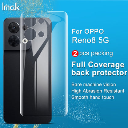 For OPPO Reno8 5G/Reno8 5G Global 2 PCS imak HD Hydrogel Film Phone Back Protector - vivo Tempered Glass by imak | Online Shopping UK | buy2fix