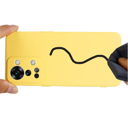 For OnePlus Nord 2T Pure Color Liquid Silicone Shockproof Phone Case(Yellow) - OnePlus Cases by buy2fix | Online Shopping UK | buy2fix