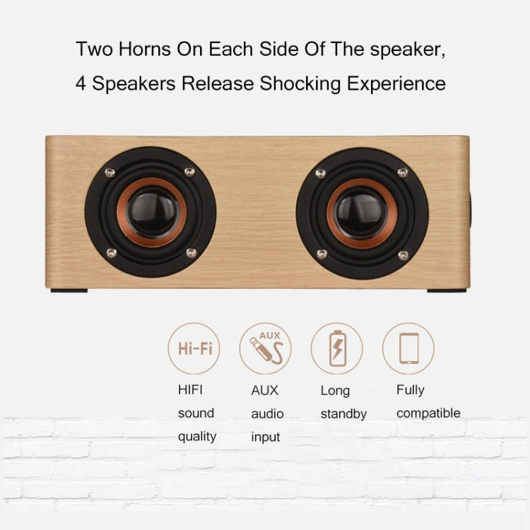 Q5 Home Computer TV Wooden Wireless Bluetooth Speaker(Yellow) - Desktop Speaker by buy2fix | Online Shopping UK | buy2fix