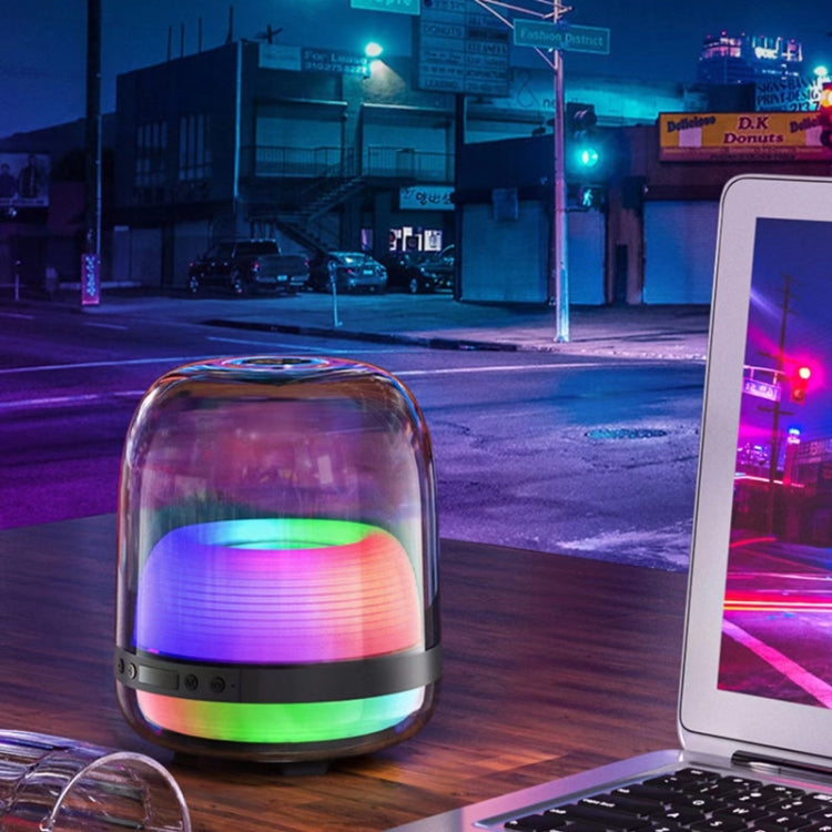 L20 15W Transparent Luminous 6D Stereo Wireless Bluetooth Speaker(Black) - Desktop Speaker by buy2fix | Online Shopping UK | buy2fix