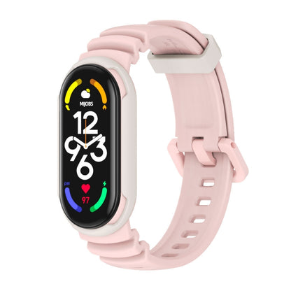 For Xiaomi Mi Band 5 / 6 / 7 MIJOBS GS Unibody Two-color Watch Band(Pink Warm Grey) - Watch Bands by MIJOBS | Online Shopping UK | buy2fix